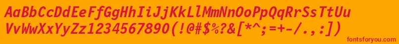 Lettrgoth12cbtBolditalic Font – Red Fonts on Orange Background