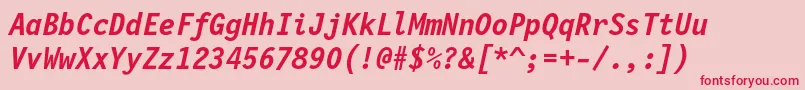 Lettrgoth12cbtBolditalic Font – Red Fonts on Pink Background