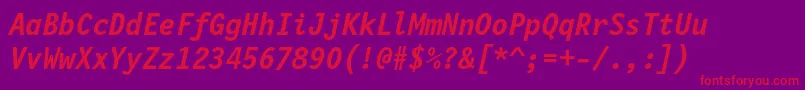 Lettrgoth12cbtBolditalic Font – Red Fonts on Purple Background