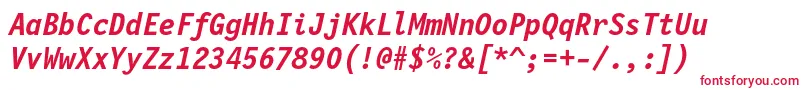 Lettrgoth12cbtBolditalic Font – Red Fonts on White Background
