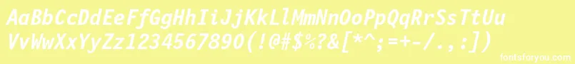Lettrgoth12cbtBolditalic Font – White Fonts on Yellow Background