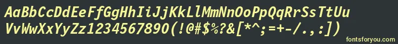 フォントLettrgoth12cbtBolditalic – 黒い背景に黄色の文字
