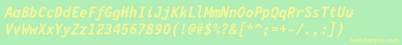 Lettrgoth12cbtBolditalic Font – Yellow Fonts on Green Background