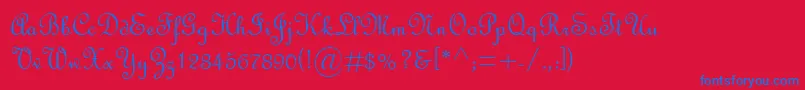 Шрифт FrenchScriptMt – синие шрифты на красном фоне