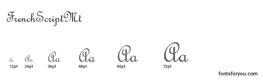 FrenchScriptMt Font Sizes