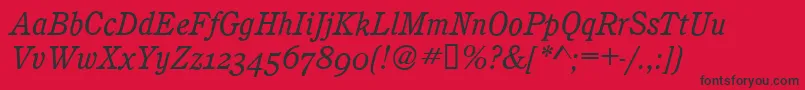 Шрифт CalgaryOsfBookitalic – чёрные шрифты на красном фоне