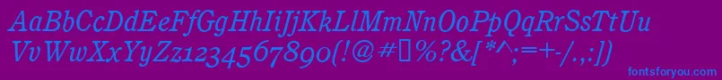 CalgaryOsfBookitalic Font – Blue Fonts on Purple Background