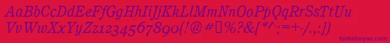 CalgaryOsfBookitalic Font – Purple Fonts on Red Background