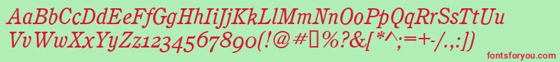 fuente CalgaryOsfBookitalic – Fuentes Rojas Sobre Fondo Verde