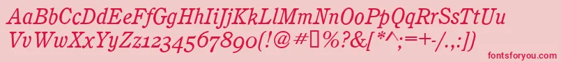 CalgaryOsfBookitalic Font – Red Fonts on Pink Background