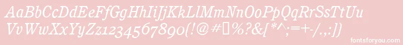 CalgaryOsfBookitalic Font – White Fonts on Pink Background