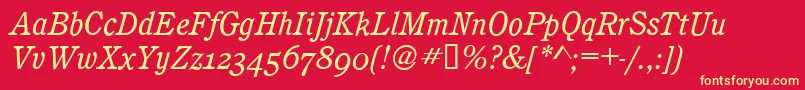 CalgaryOsfBookitalic Font – Yellow Fonts on Red Background