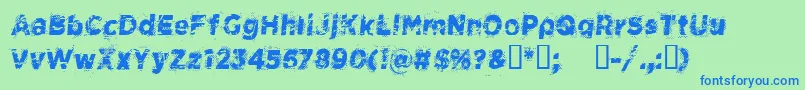 CfspacecowboyRegular Font – Blue Fonts on Green Background