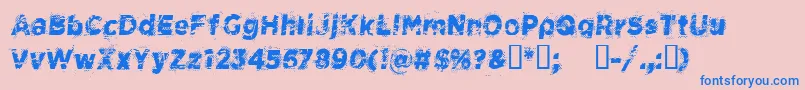 フォントCfspacecowboyRegular – ピンクの背景に青い文字
