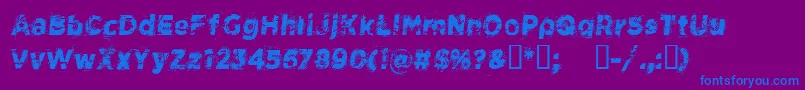 CfspacecowboyRegular Font – Blue Fonts on Purple Background