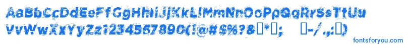 Fonte CfspacecowboyRegular – fontes azuis em um fundo branco
