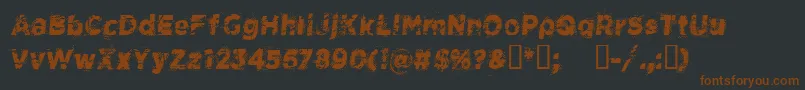 Шрифт CfspacecowboyRegular – коричневые шрифты на чёрном фоне