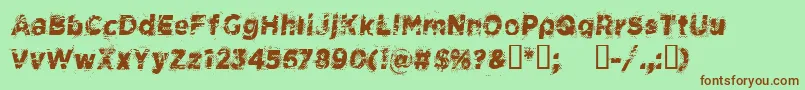 CfspacecowboyRegular Font – Brown Fonts on Green Background