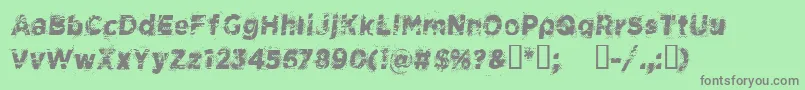 CfspacecowboyRegular-fontti – harmaat kirjasimet vihreällä taustalla