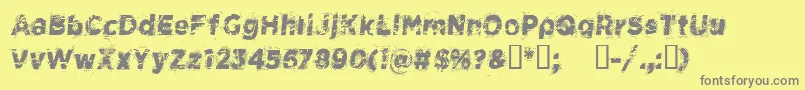Fonte CfspacecowboyRegular – fontes cinzas em um fundo amarelo