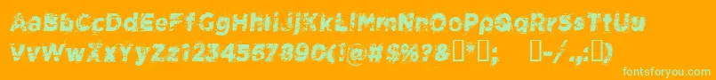 CfspacecowboyRegular-Schriftart – Grüne Schriften auf orangefarbenem Hintergrund