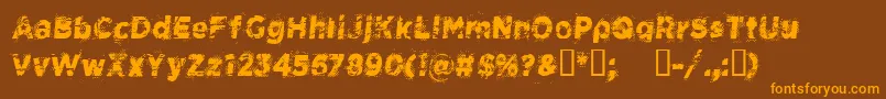 Czcionka CfspacecowboyRegular – pomarańczowe czcionki na brązowym tle