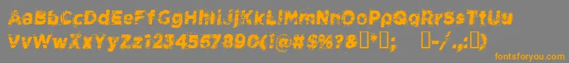 フォントCfspacecowboyRegular – オレンジの文字は灰色の背景にあります。