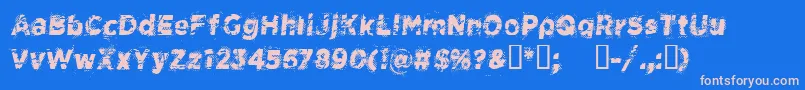 CfspacecowboyRegular-Schriftart – Rosa Schriften auf blauem Hintergrund