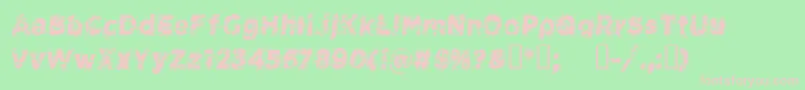 CfspacecowboyRegular-fontti – vaaleanpunaiset fontit vihreällä taustalla
