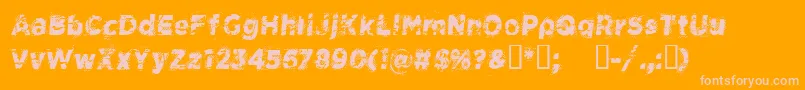 CfspacecowboyRegular-Schriftart – Rosa Schriften auf orangefarbenem Hintergrund