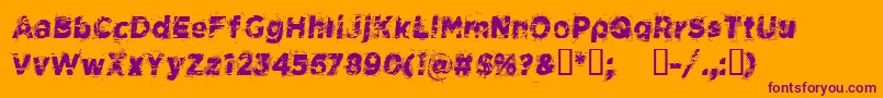 フォントCfspacecowboyRegular – オレンジの背景に紫のフォント