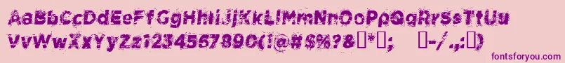 フォントCfspacecowboyRegular – ピンクの背景に紫のフォント