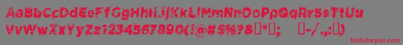 CfspacecowboyRegular Font – Red Fonts on Gray Background
