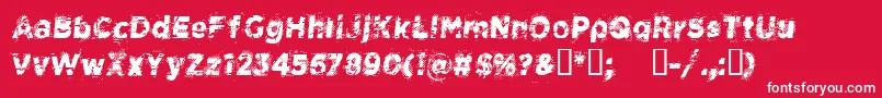 CfspacecowboyRegular-fontti – valkoiset fontit punaisella taustalla