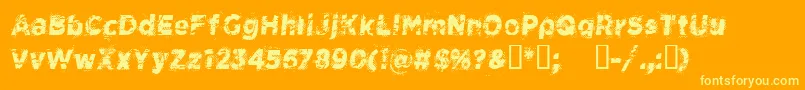 Fonte CfspacecowboyRegular – fontes amarelas em um fundo laranja