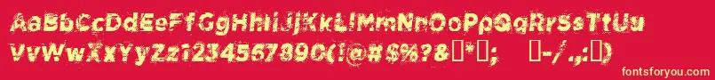 CfspacecowboyRegular Font – Yellow Fonts on Red Background