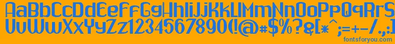 Drabe Font – Blue Fonts on Orange Background