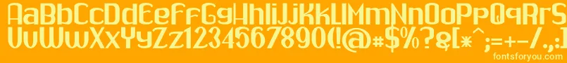 Drabe Font – Yellow Fonts on Orange Background
