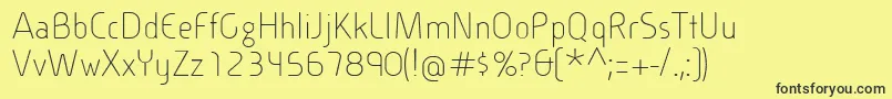 CineplexLtLight Font – Black Fonts on Yellow Background