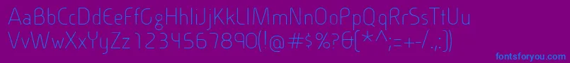 フォントCineplexLtLight – 紫色の背景に青い文字