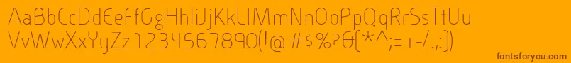 CineplexLtLight Font – Brown Fonts on Orange Background