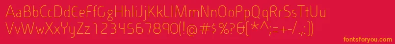 CineplexLtLight Font – Orange Fonts on Red Background