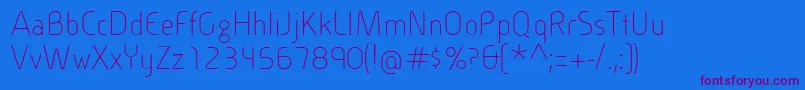 CineplexLtLight Font – Purple Fonts on Blue Background
