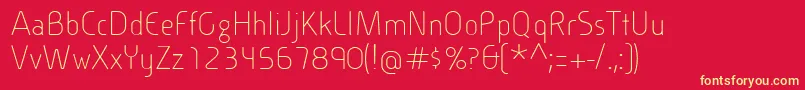 CineplexLtLight Font – Yellow Fonts on Red Background