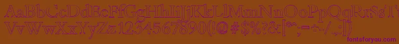 BambergoutlineRegular Font – Purple Fonts on Brown Background