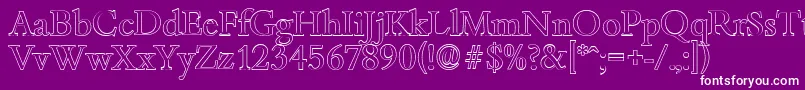 BambergoutlineRegular Font – White Fonts on Purple Background