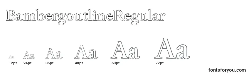 Размеры шрифта BambergoutlineRegular