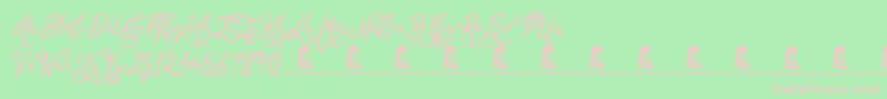 SketchyScript Font – Pink Fonts on Green Background