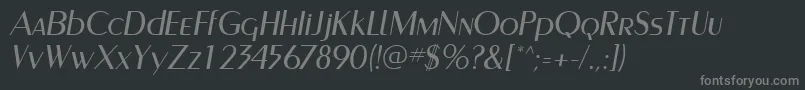 フォントCarnatiSsiItalic – 黒い背景に灰色の文字