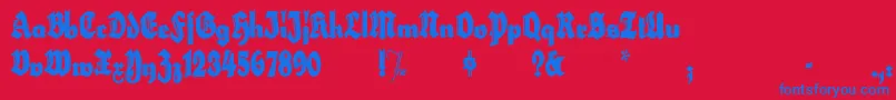 HerzogvongrafExtratall Font – Blue Fonts on Red Background